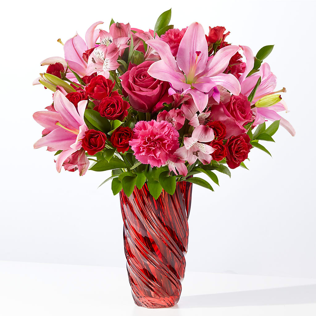 In Love Bouquet with Luxe Swirl Vase – CELEBRATE SHOP & DECOR LLC, Lilburn GA