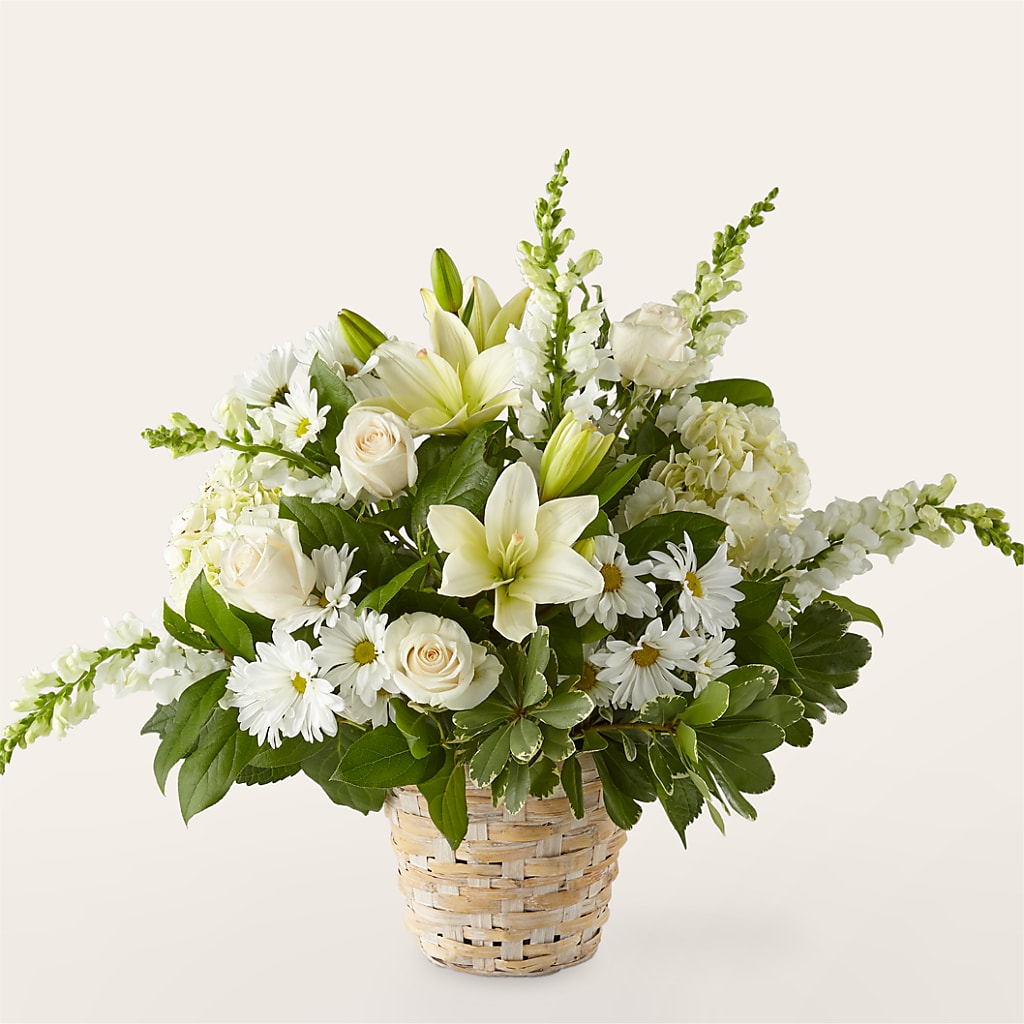 Ivory Elegance Floral Basket – CELEBRATE SHOP & DECOR LLC, Lilburn GA