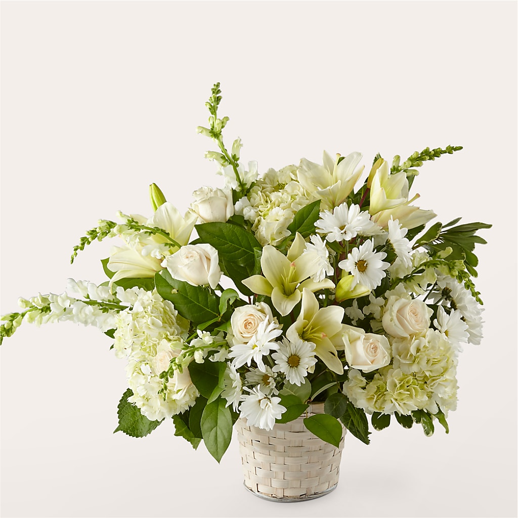Ivory Elegance Floral Basket – CELEBRATE SHOP & DECOR LLC, Lilburn GA
