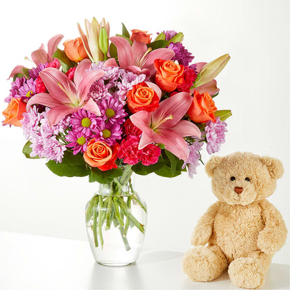 One and Only Bouquet and Bear Bundle – CELEBRATE SHOP & DECOR LLC, Lilburn GA
