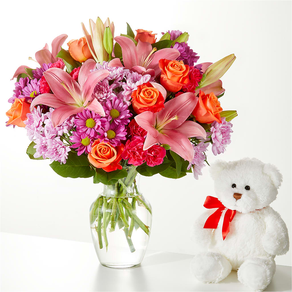 One and Only Bouquet and Bear Bundle – CELEBRATE SHOP & DECOR LLC, Lilburn GA