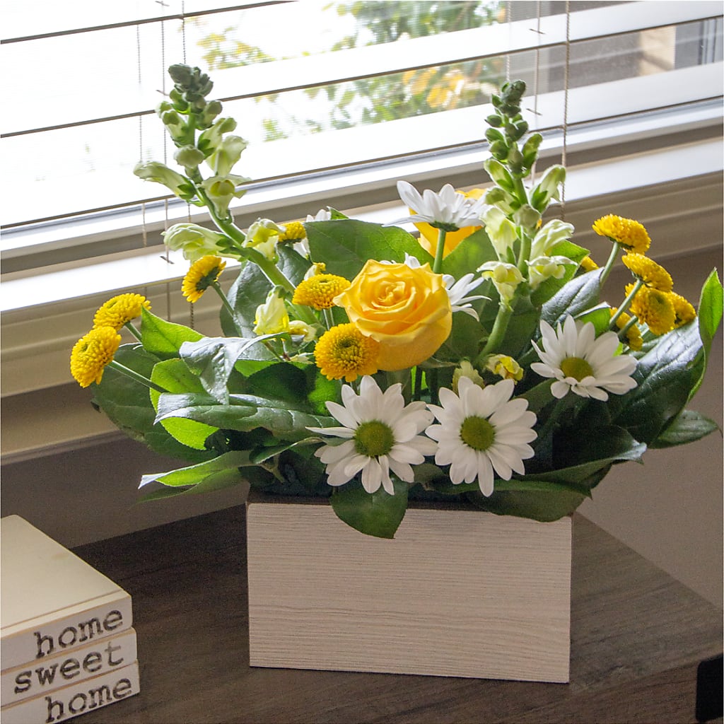 Sun Salutation Box Bouquet – CELEBRATE SHOP & DECOR LLC, Lilburn GA
