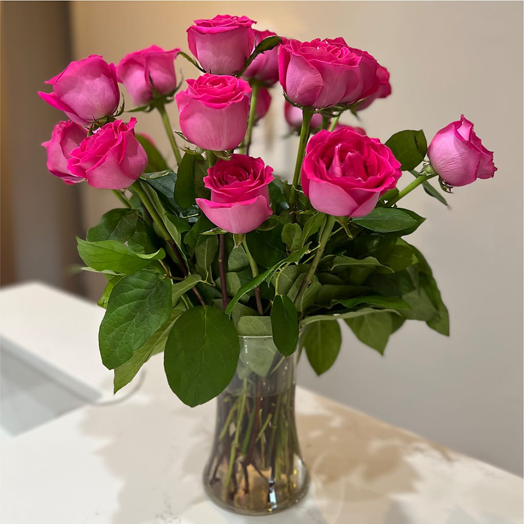Long Stem Pink Rose Bouquet – CELEBRATE SHOP & DECOR LLC, Lilburn GA