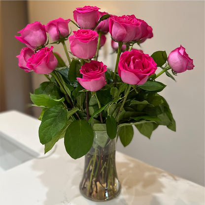 Long Stem Pink Rose Bouquet – CELEBRATE SHOP & DECOR LLC, Lilburn GA