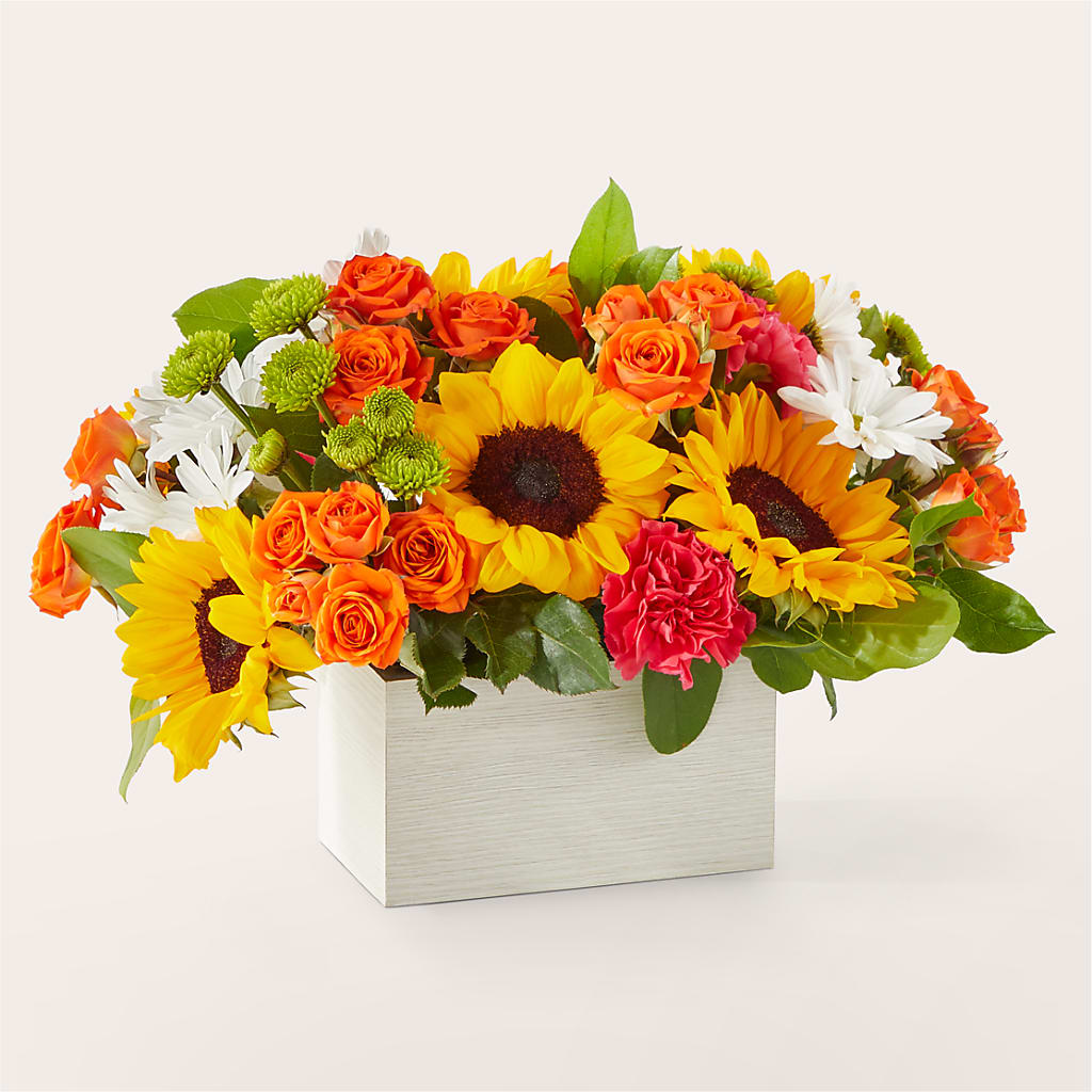 Sun-drenched Blooms Box Bouquet – CELEBRATE SHOP & DECOR LLC, Lilburn GA