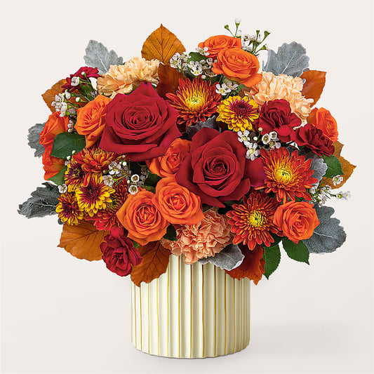 Merlot Bouquet with Ivory Vase – CELEBRATE SHOP & DECOR LLC, Lilburn GA