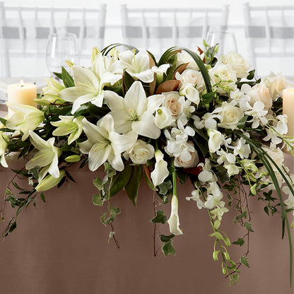 White Linen Arrangement – CELEBRATE SHOP & DECOR LLC, Lilburn GA