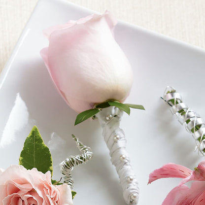 Pink Rose Boutonniere – CELEBRATE SHOP & DECOR LLC, Lilburn GA