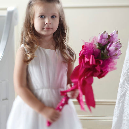 Sparkle Pink Flower Girl Bouquet – CELEBRATE SHOP & DECOR LLC, Lilburn GA