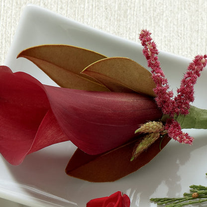 Red Calla Boutonniere – CELEBRATE SHOP & DECOR LLC, Lilburn GA